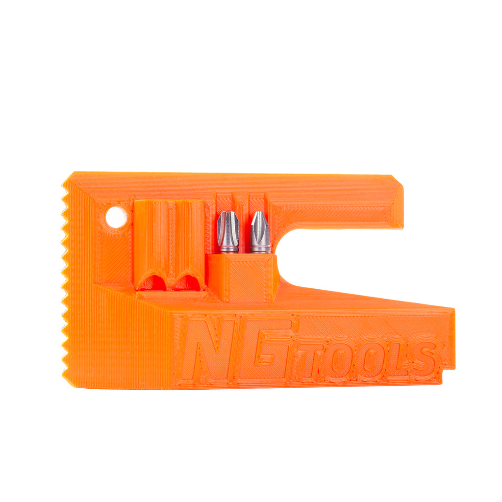 NG Snowboard Binding Tool – orange multitool for snowboard, splitboard, and skialp. Includes screwdriver, two bits, and a whistle. Perfect for tuning bindings, buckles, base, edges, and waxing.