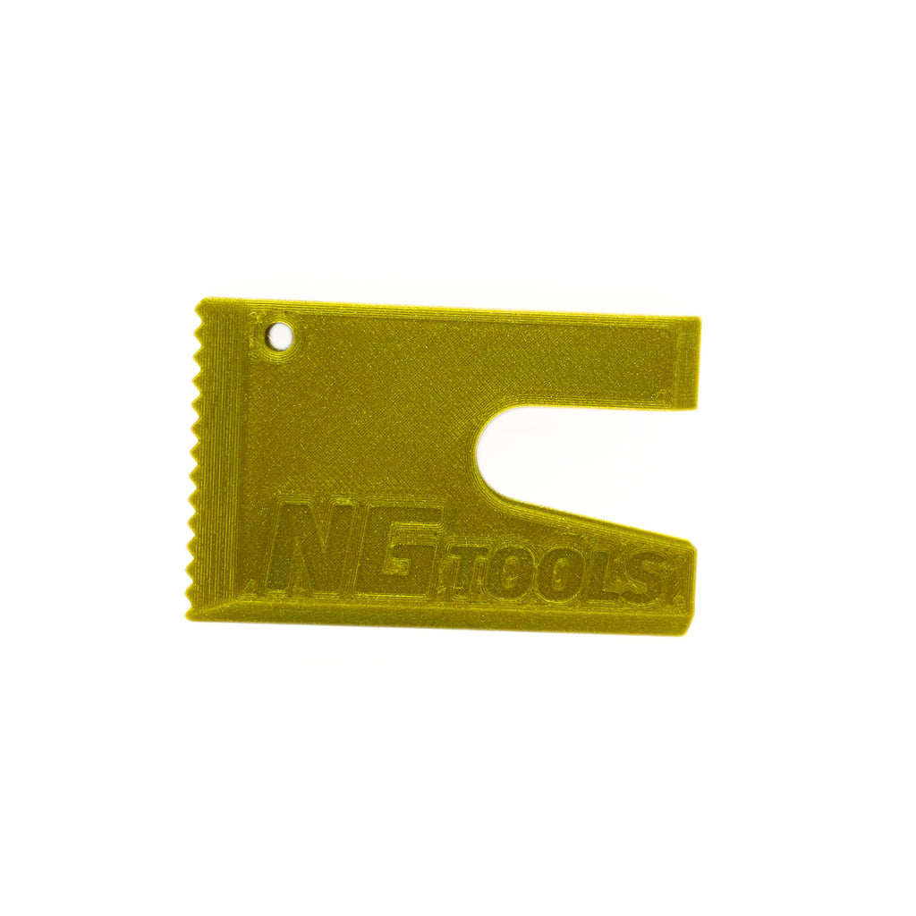 NGTOOLS Compact Gold Snowboard Multitool – lightweight, durable, and essential for quick adjustments and repairs on the slopes. Perfect for snowboarders and mountain adventures.