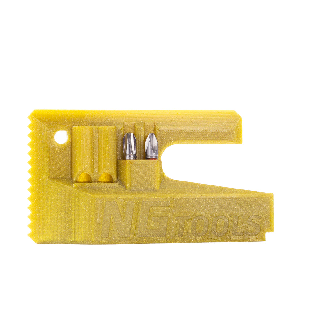 NG Snowboard Binding Tool Multitool Gold. Best Bindings tool for Snowboard, Splitboard, Skialp. Including Screwdriver, two bits, whistle. Perfect for cleaning bindings, ratchet buckles, base, edges, using by waxing.