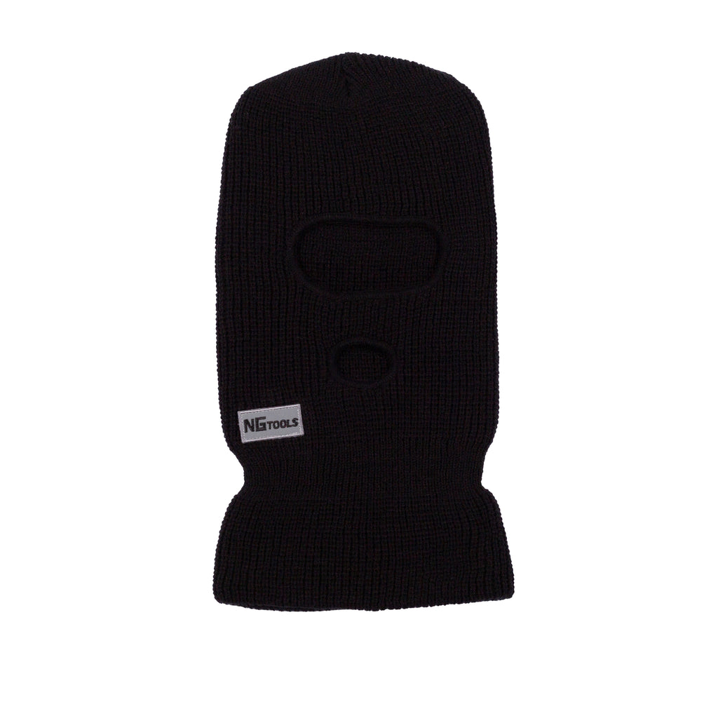 Stay warm and visible with the NGtools Reflective Balaclava. Perfect for snowboarding, skiing, and winter sports. Features a reflective logo for low-light conditions. Black Skimask three hole on Snow.