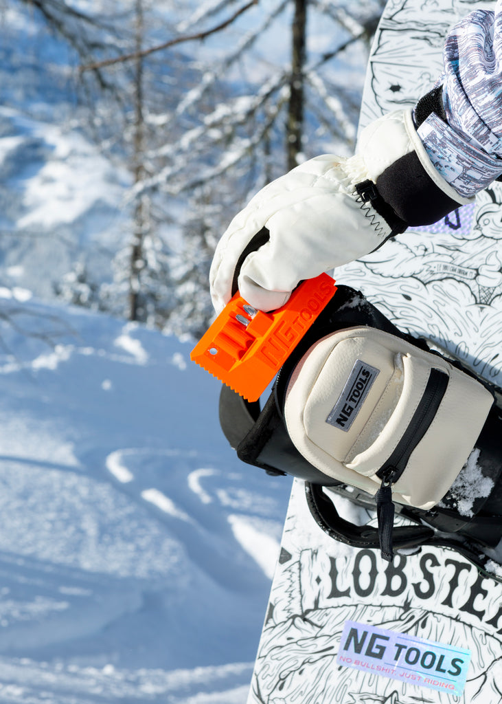 NG Snowboard Binding Bag High-back Backpack Leather Off-White NGtool Multitool Set on Snow. Best Snowboard Tool.