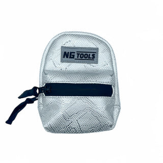 Exclusive NG Snowboard Binding Bag, made in Slovakia, high-quality and waterproof with a silver snake design, showcasing a premium snowboard accessory, displayed on a flat surface.