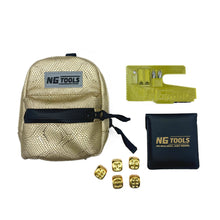Load image into Gallery viewer, NG Designer ALL-IN Leather Gold Snake Gamer | Limited Edition Synthetic Leather Snowboard Binding Bag + NG Compact Multitool PRO + Pocket Ashtray