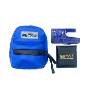 NG Designer Leather Set Blue | Limited Edition Synthetic Leather Snowboard Binding Bag + NG Compact Multitool PRO + Pocket Ashtray