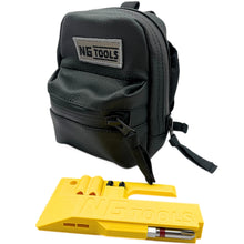 Load image into Gallery viewer, NGtools Black Leather binding bag photographed outdoors on snowboard, showcasing premium look and functional pocket design.