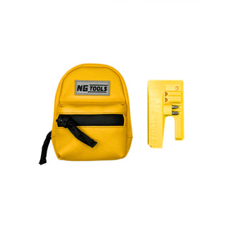NG Leather Set Yellow – synthetic leather snowboard binding bag and NG Compact Multitool combo by NG Tools