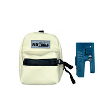 Load image into Gallery viewer, NGtools Leather White binding bag installed on snowboard binding, clean premium design for holding tools and essentials.
