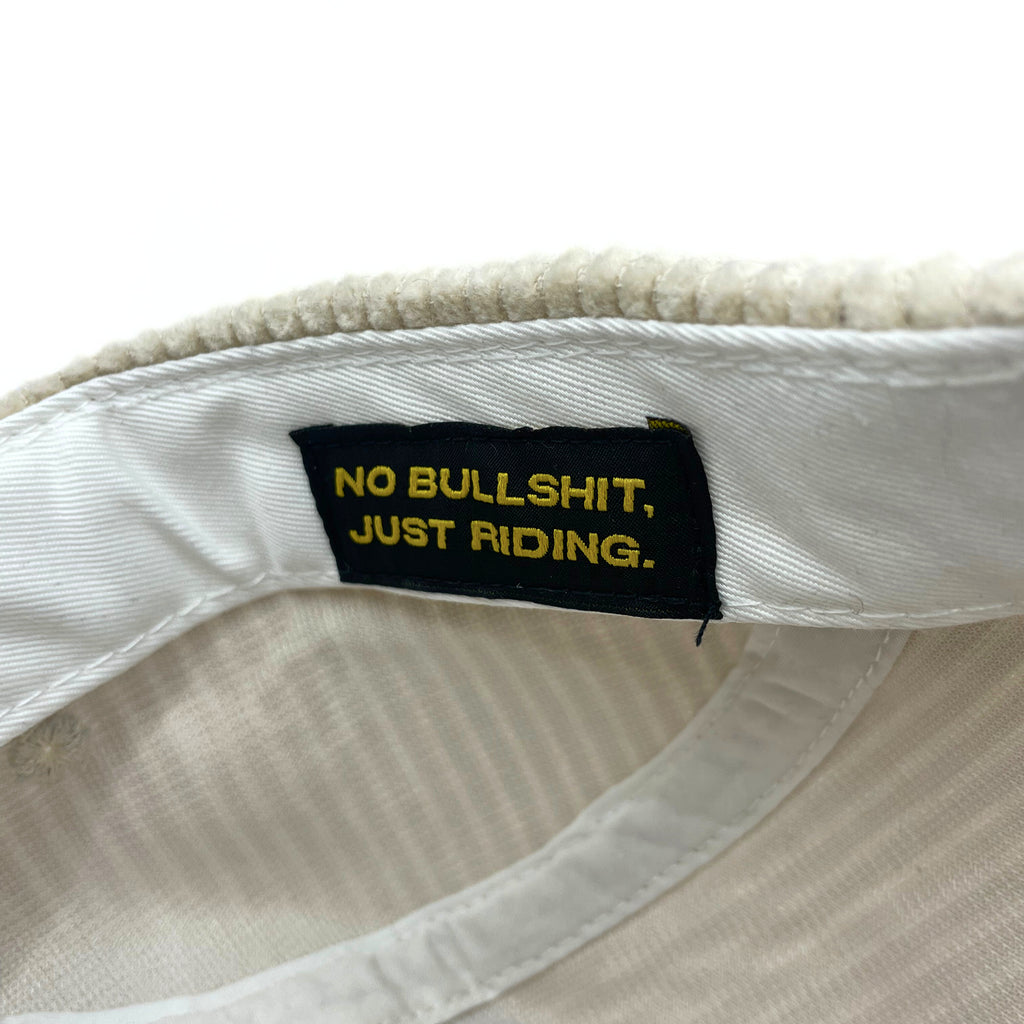 Embroidered NGtools logo on corduroy fabric – 5-panel cap for snowboarders and skaters