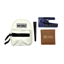 Load image into Gallery viewer, NG Designer Leather Set – limited edition synthetic leather snowboard binding bag and NG Compact Multitool combo by NG Tools