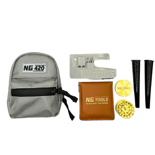 NG420 Edition Set – snowboard binding bag, Burton EST multitool, pocket ashtray, tubes and grinder combo by NG Tools