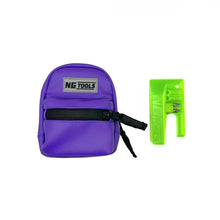 Laden Sie das Bild in den Galerie-Viewer, NG Leather Set Purple – synthetic leather snowboard binding bag and NG Compact Multitool combo by NG Tools
