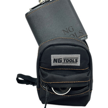 Load image into Gallery viewer, Snowboard flask with stainless steel funnel stored inside binding bag for cold days